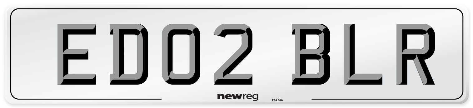 ED02 BLR Number Plate from New Reg